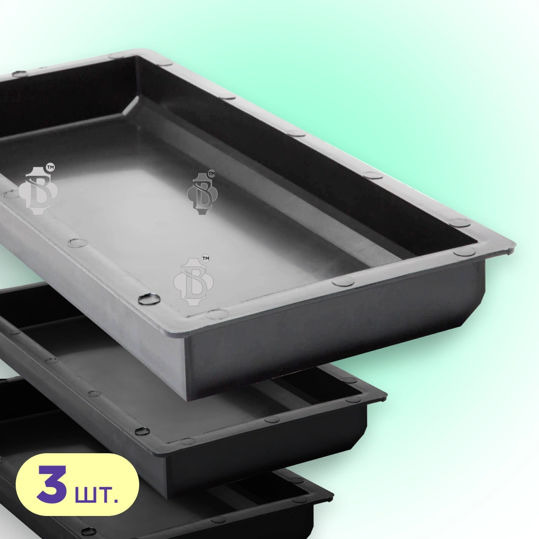 Форма для Бордюру 3шт 500x210x45 для тротуарної плитки, Верес-2007