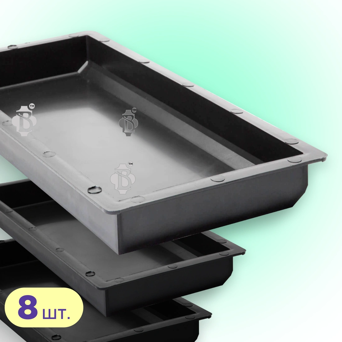 Форма для Бордюру 8шт 500x210x45 для тротуарної плитки, Верес-2007