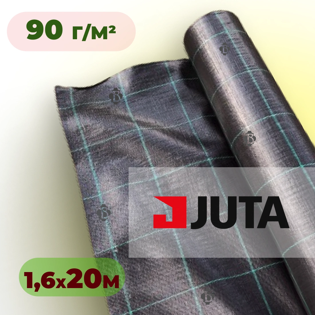 Агротканина 90 г/м² 1,6×20 м JUTA Чехія чорна (агроволокно)