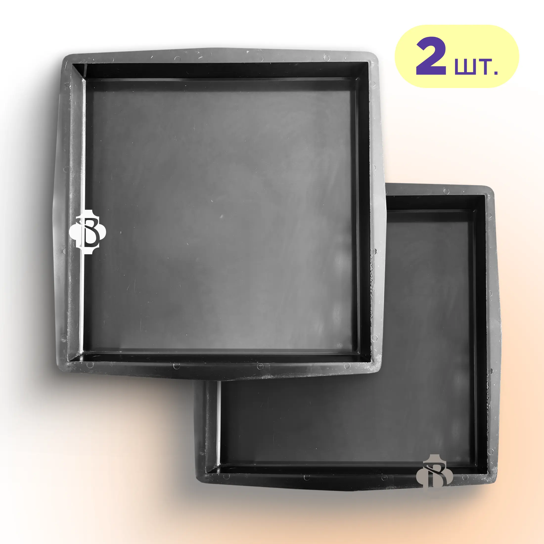 Форми 500х500 для тротуарної плитки Квадрат гладкий 2шт, Верес-2007