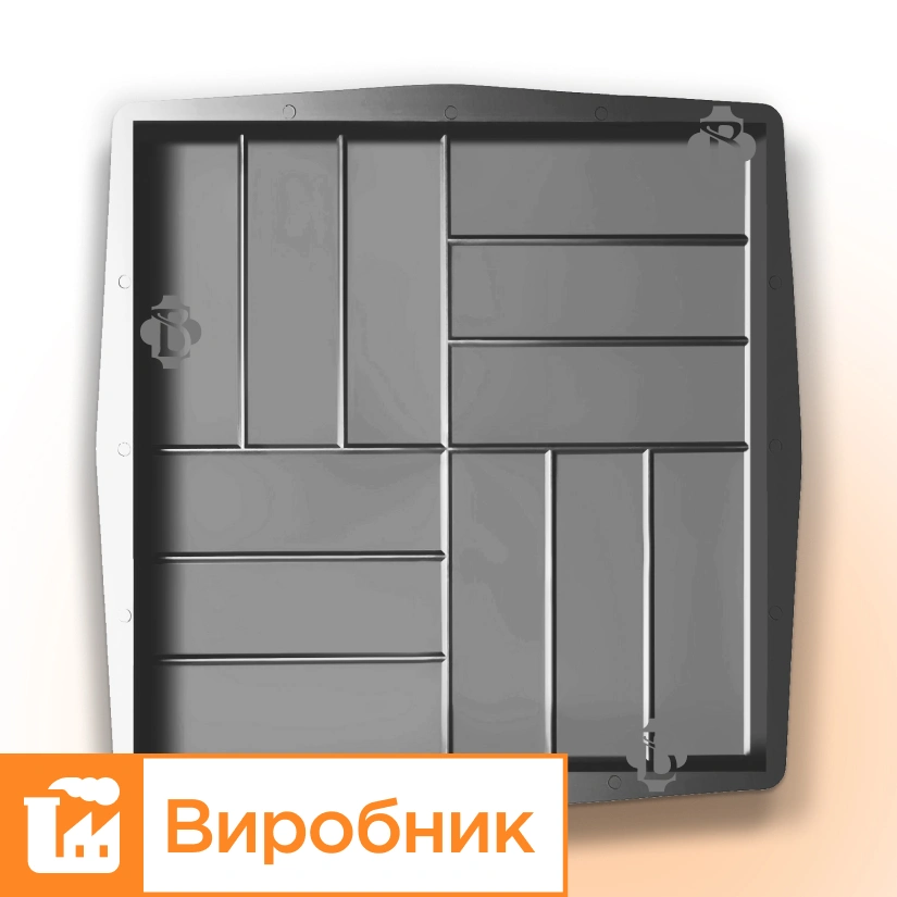 Форми 500х500 для тротуарної плитки Паркет гладкий 1шт, Верес-2007