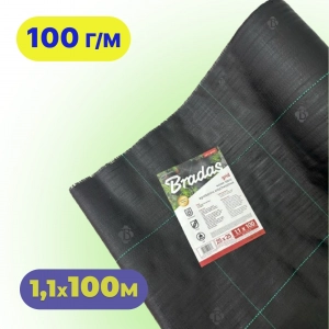Агротканина Bradas 1,1×100 м 100 г/м² чорна