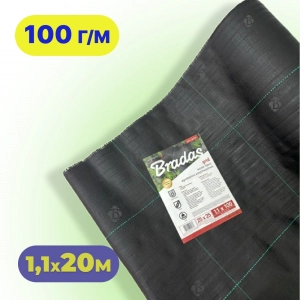 Агротканина 100 г/м² 1,1×20 м Bradas, чорна 