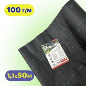 Агротканина Bradas 1,1×50 м 100 г/м² чорна