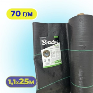 Агротканина Bradas 1,1×25 м 70 г/м² чорна