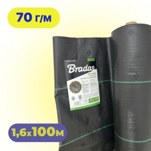 Агротканина Bradas 1,6×100 м 70 г/м² чорна