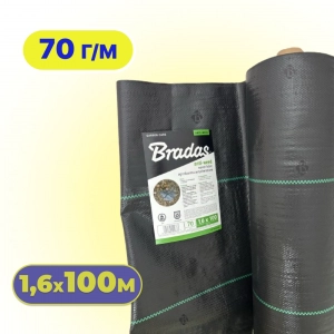Агротканина Bradas 1,6×100 м 70 г/м² чорна