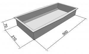 Форма для Бордюру 100шт 500x210x70 для тротуарної плитки, Верес-2007