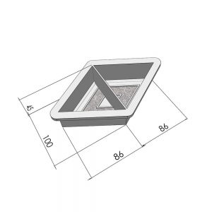 Форми для тротуарної плитки h45 Ромб малий мозаїка половинки поперечні, Верес-2007