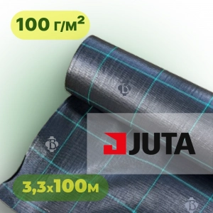 Агротканина 100 г/м² 3,3×100 м JUTA Чехія чорна (агроволокно)