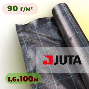 Агротканина 90 г/м² 1,6×100 м JUTA Чехія чорна (агроволокно)