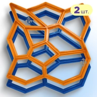 Форма Садової доріжки 2шт 600x600x50 посилена Камінці, виробник Верес-2007