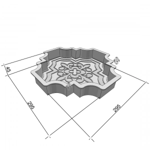 Форми для тротуарної плитки 4 пари Лілія велика і мала h45, Верес-2007
