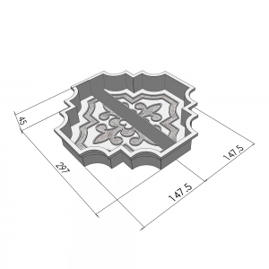Форми для тротуарної плитки h45 Лілія велика половинки, Верес-2007