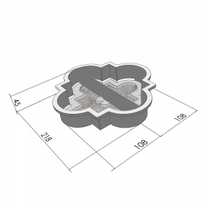 Форми для тротуарної плитки h45 Лілія мала половинки, Верес-2007