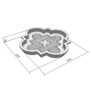 Moulds for paving slabs h25 Liliy large and Liliy small set 4 pcs, Veres-2007