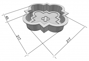 Moulds for paving slabs h45 Liliy large and Liliy small set 4 pc, Veres-2007