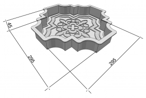 Форми для тротуарної плитки 100 пар Лілія h45, Верес-2007