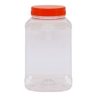PET plastic jar Cylindrical 1 litre. Plastic screw lid 66 mm