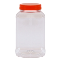 PET plastic jar Cylindrical 1 litre. Plastic screw lid 66 mm pack