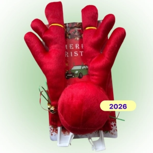 Різдвяні ріжки на автомобіль з носом оленя