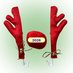 Різдвяні ріжки на автомобіль з носом оленя